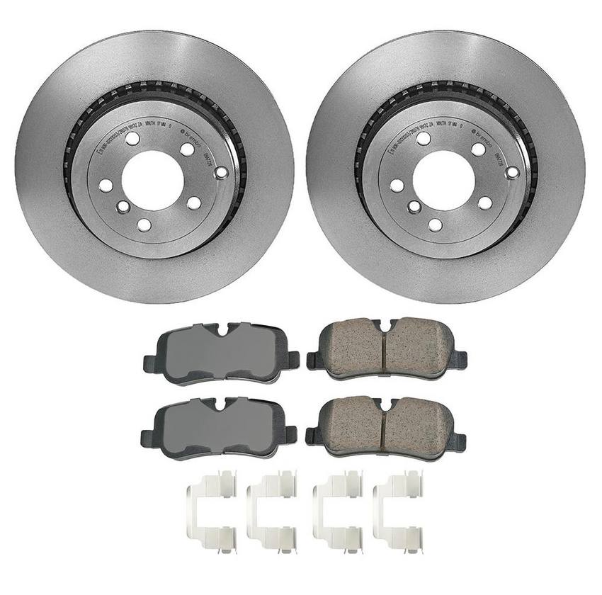 Land Rover Disc Brake Pad and Rotor Kit - Rear (365mm) (Ceramic) (EURO) SFP500140 - Akebono Euro Ultra-Premium 4119877KIT